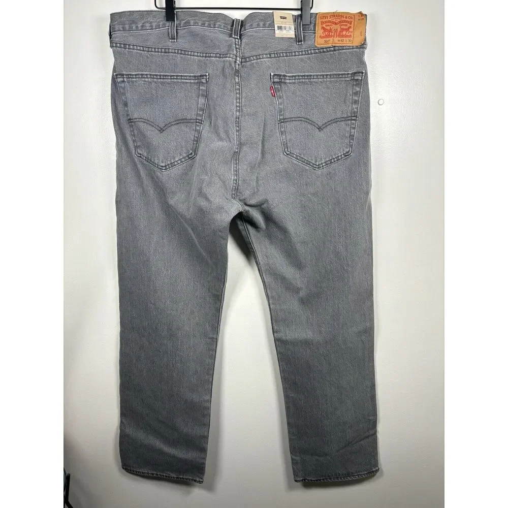 Levis 501 Jeans New Mens Original‎ Button Fly Color Grey 42x30 NWT